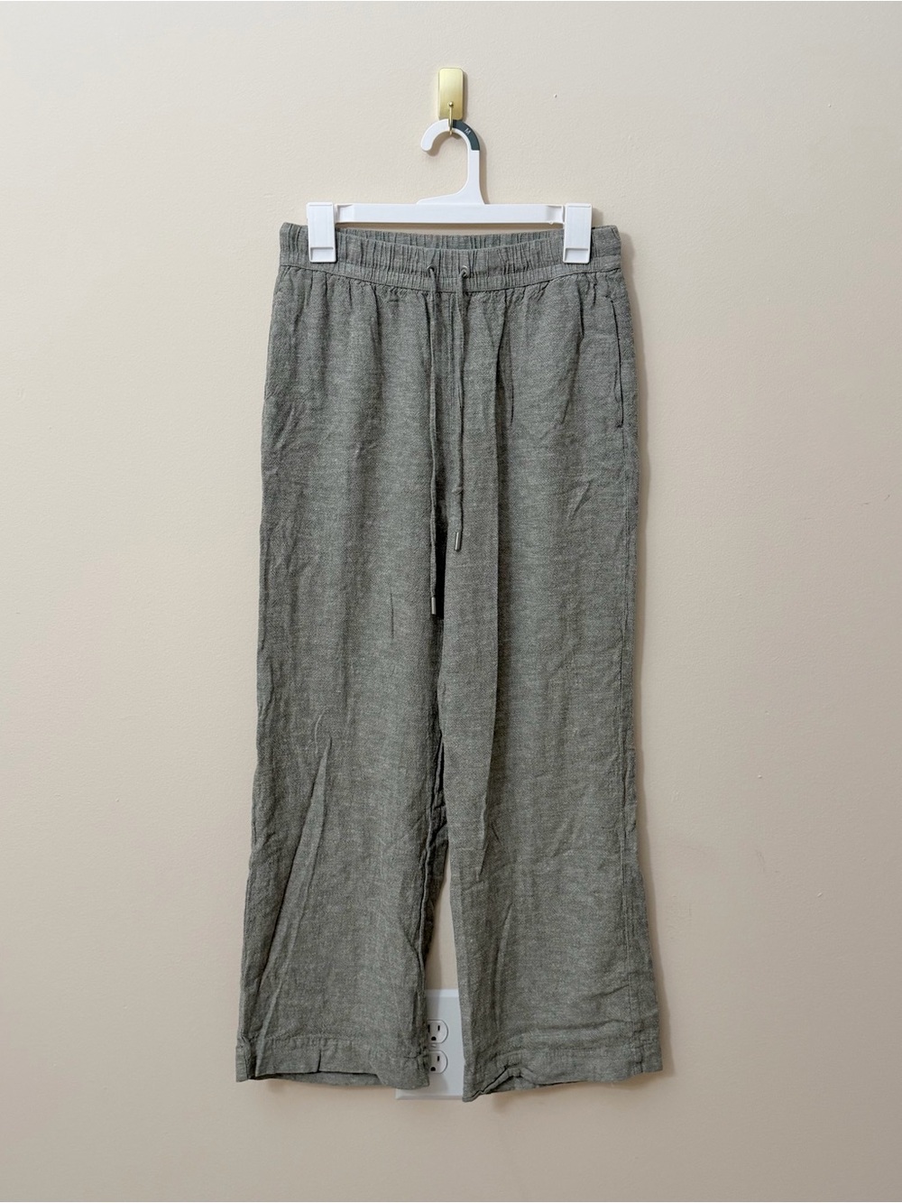 Maison d’Amelie Paris Linen Blend Pants Sage Green Straight Leg Women’s Small